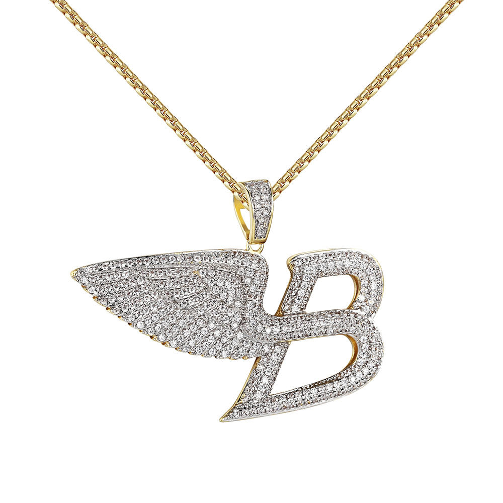  high quality icedout hip hop letter B w